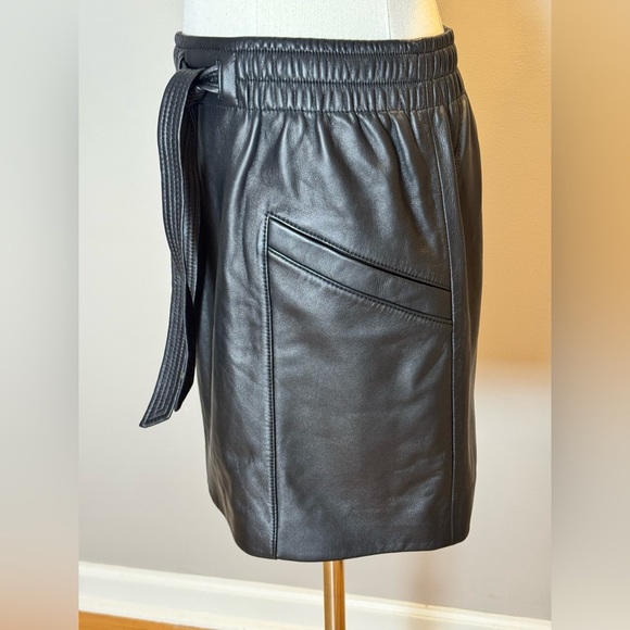 NWT Coach Luxe Lamb Skin Leather Skirt with Elastic Waist Size 2 - Picture 6 of 8